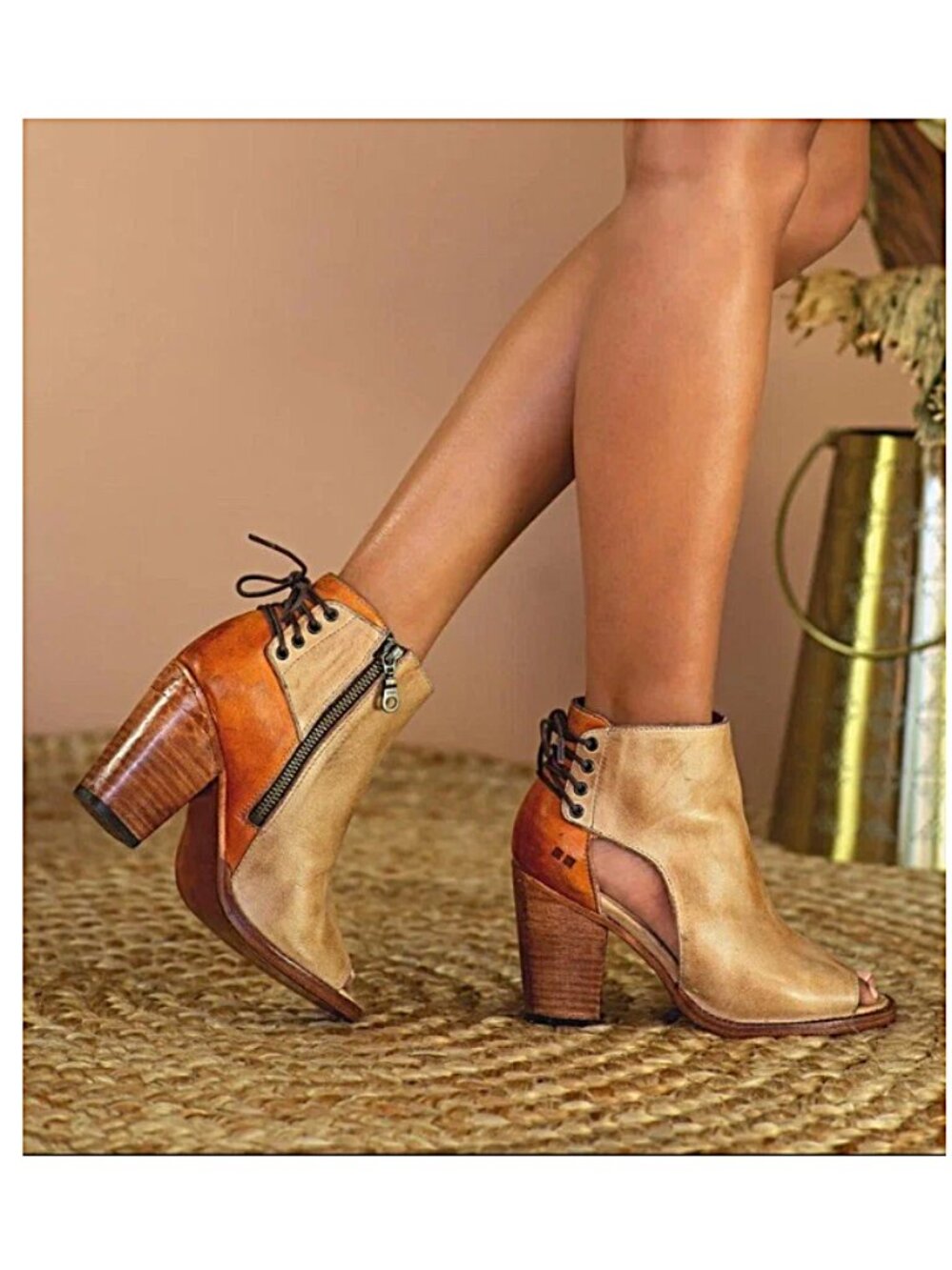 BED/STU Angelique Leather Heel -Oats Pecan Rustic-